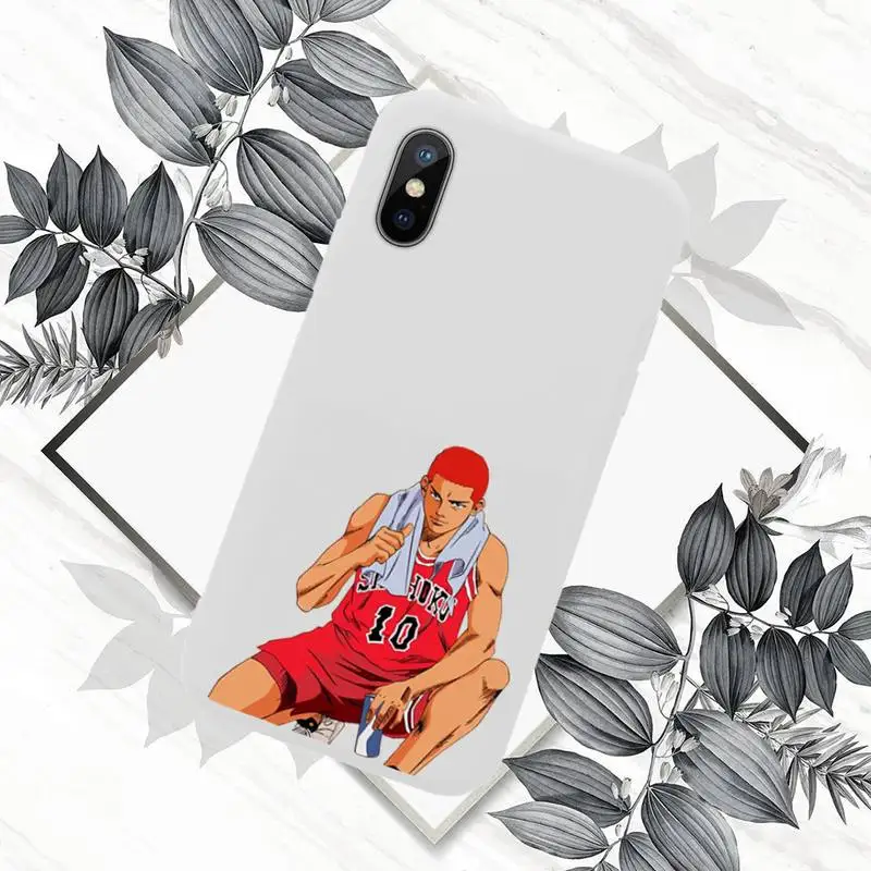 

Slam dunk anime manga Phone Case White Candy Color for iPhone 11 12 mini pro XS MAX 8 7 6 6S Plus X SE 2020 XR