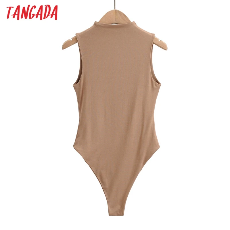 

Tangada 2021 Fashion Women Solid Strethy Bodyshirt Shirt Playsuit Turtleneck Long Sleeve Female Tops 4P51
