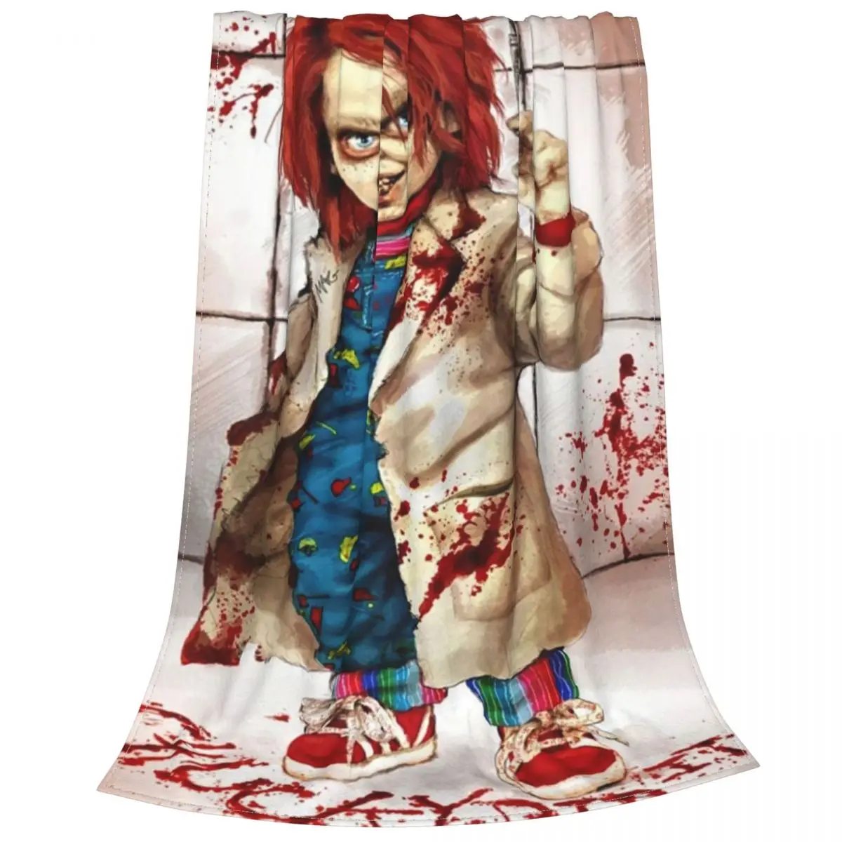 Chucky Childs Play Wool Blankets Horror Movie Halloween Vintage Throw for Home 150*125cm Rug Piece | Дом и сад