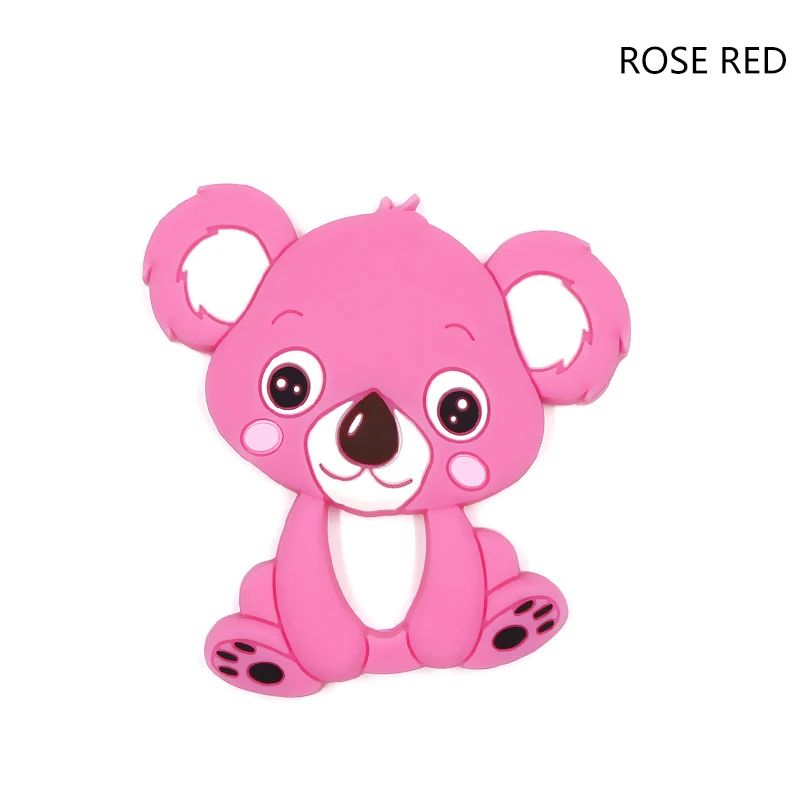 Koala Rose Red DIY животное детский спасательный круг пищевого класса Силиконовые Прорезыватели для младенцев силиконовые жевательные Подвески Детские Прорезыватели подарок игрушки для малышей - Цвет: Koala Rose Red