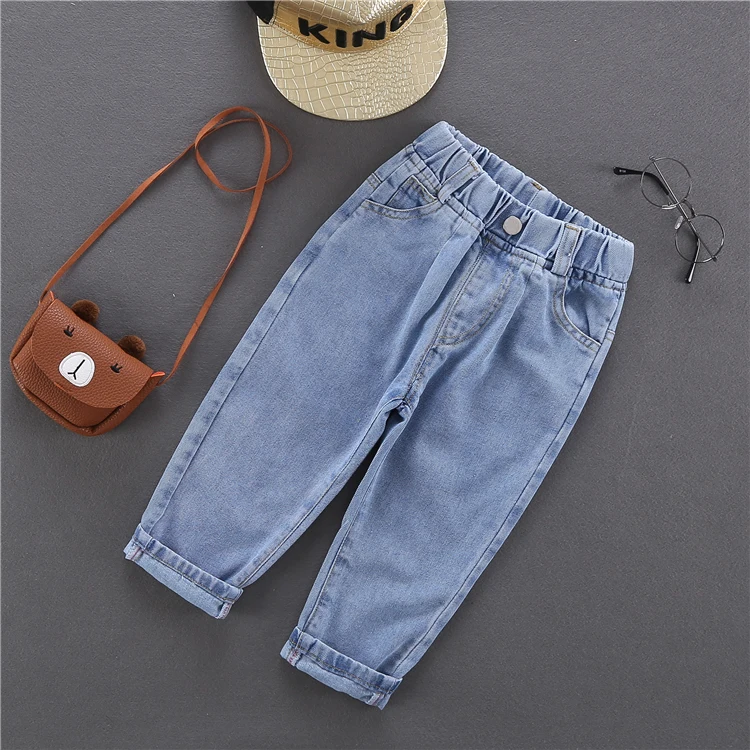 Новые модные весенние светильник голубые джинсы для мальчиков высокого качества