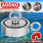 Мощный круглый неодимовый магнит, 600 кг, диаметр 94 мм, для поиска крючка, морское рыболовное снаряжение, держатель, вытяжной монтажный прибор + веревка 10 м
