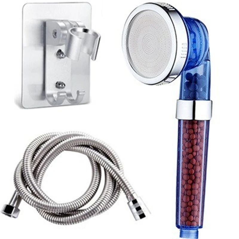 

3 Modes Bathroom Shower Adjustable Jetting Rainfall Saving Water Anion Filter Mineral Ball High Pressure Shower Head