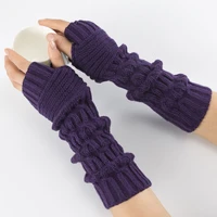 2021 f women gloves stylish hand warmer winter gloves women arm crochet knitting hollow heart mitten warm fingerless gloves