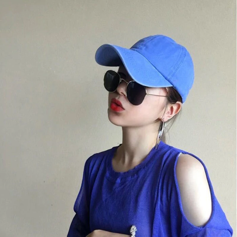 

Washed Cotton Pure Color Light Board Men's Baseball Cap Multi-Color Optional Bone Cap Stitching Dad Hat Hip Hop Cap