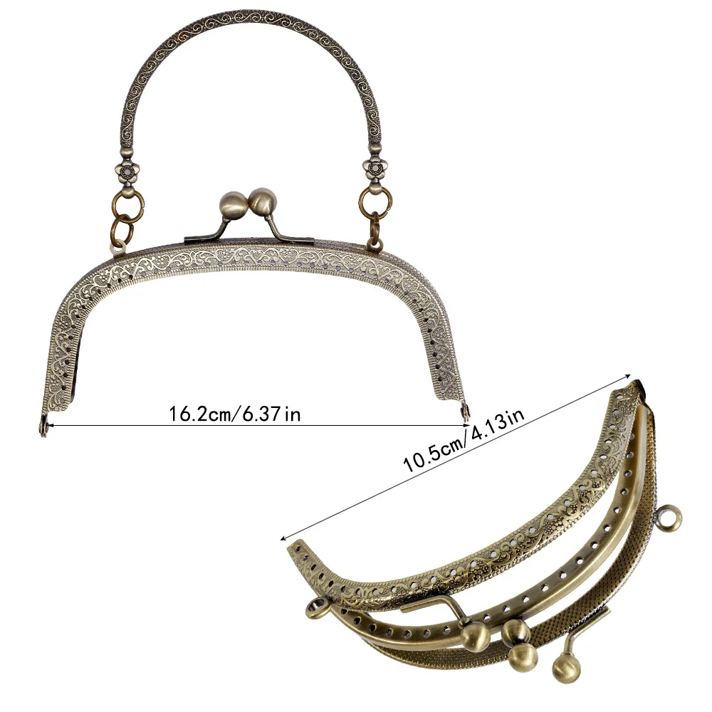 2pcs Deepeel 5/10.5/16.5cm Metal Bag Handle Embossed Purse Frame DIY Sewing Brackets Kiss Clasp Wallet Hardware AccessoriesBS176 | Багаж и