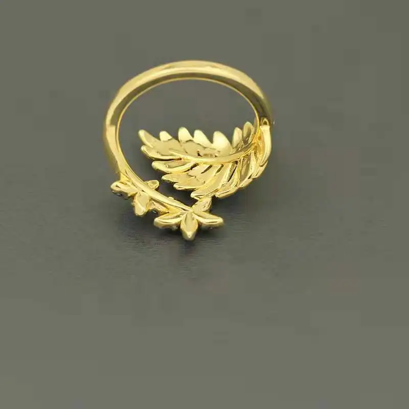 

Fashion High Jewelry Ring Tropical Flower Summer Palm Leaf Open Ring Ladies Romantic Luxury Jewelry Birthday Gift Free Shipping