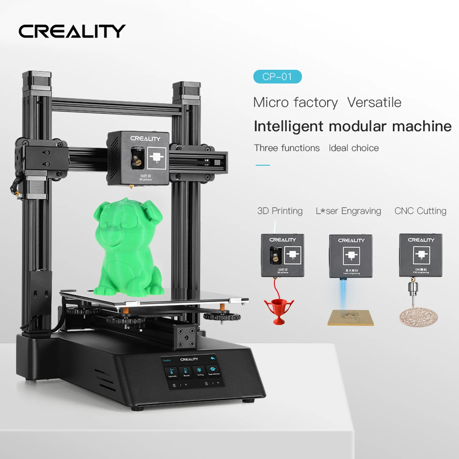 3D принтеры 200*200*200mm объем сборки Creality CP 01 3 в 1 4 дюймовый сенсорный экран