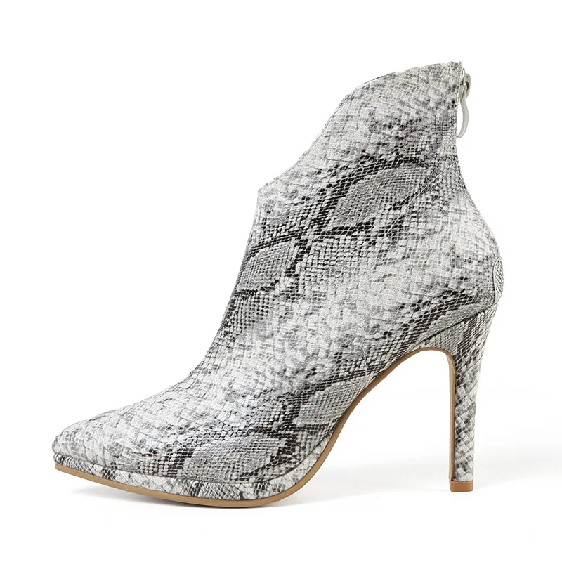 

New Style Zipper Ankle Boots Pointed Toe Stiletto High Heel Boots Shoes