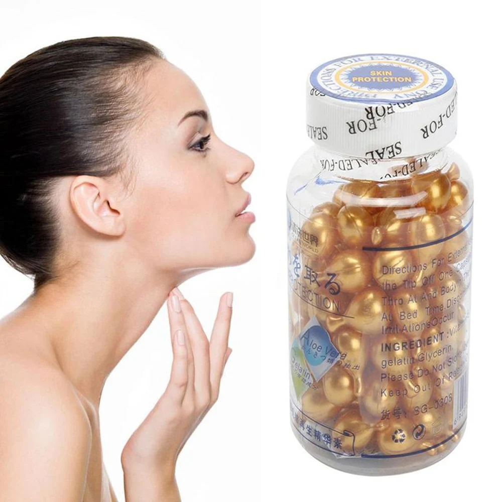 90 шт./бутылка капсулы витамина Е сыворотка для удаления пятен и акне отбеливающий