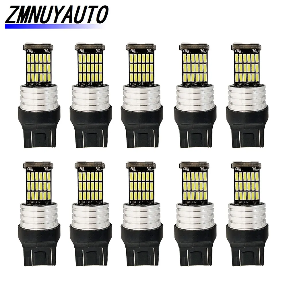 10 шт. T20 светодиодный W21W W21/5W фонарь WY21W 7440 7443 Автомобильная сигнальная лампа стоп