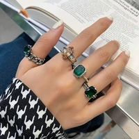 arlie vintage 925 sterling silver green zircon rings for women ins fashion jewelry couples creative design 2021 new party gifts