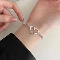 all matched 925 sterling silver bracelets heart pendant bracelet for girl women fine jewelry gift 2021 trend simple