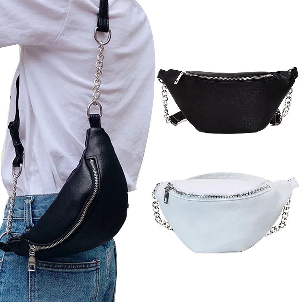 

Women Faux Leather Crossbody Chest Pouch Waist Fanny Pack Travel Hip Bum Bag Fanny Pack Black Waterproof Money Bag Waist Bags