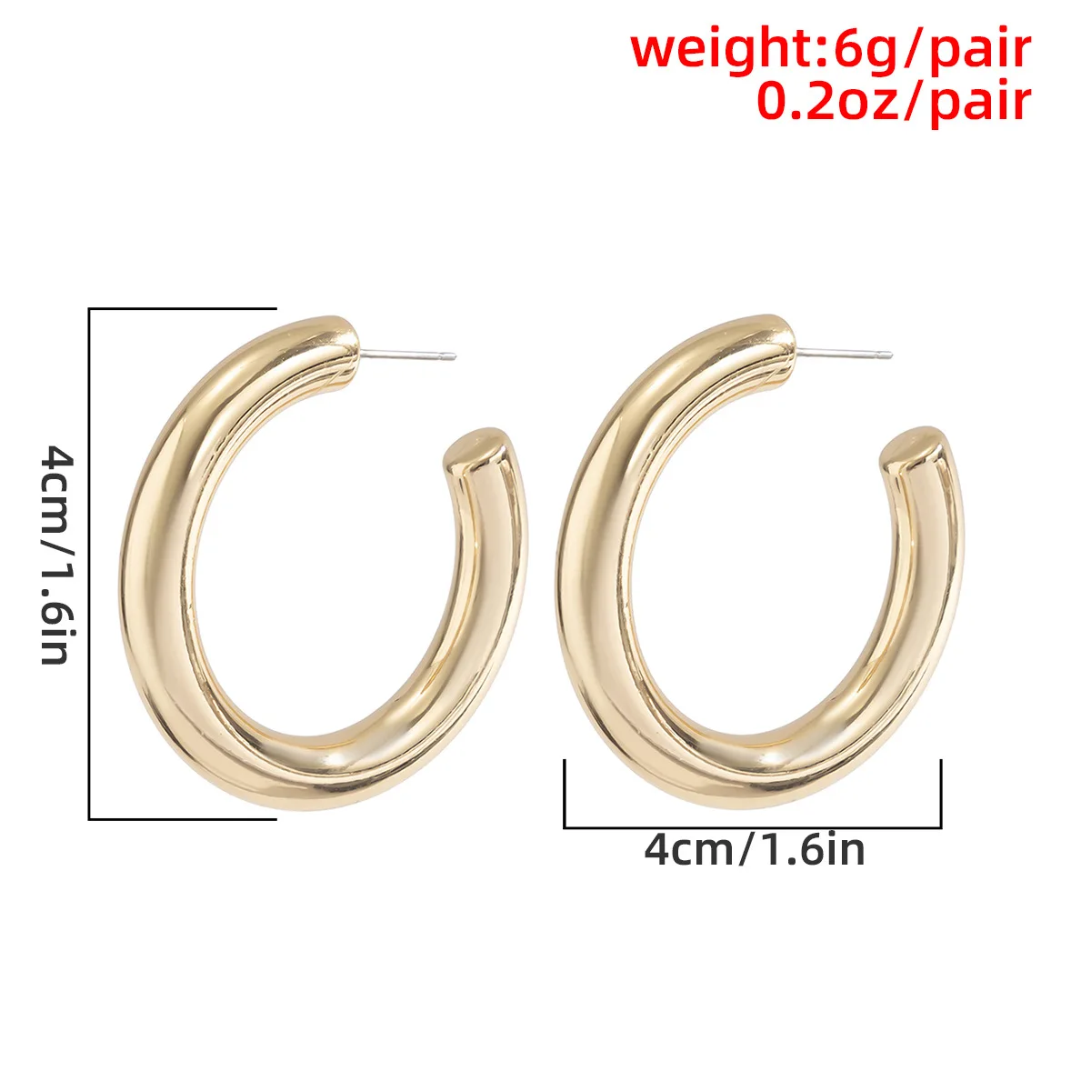 

Simple C-Shaped Geometric Cold Wind Earrings Heavy Industry Semi-Circle Business Earrings for Women