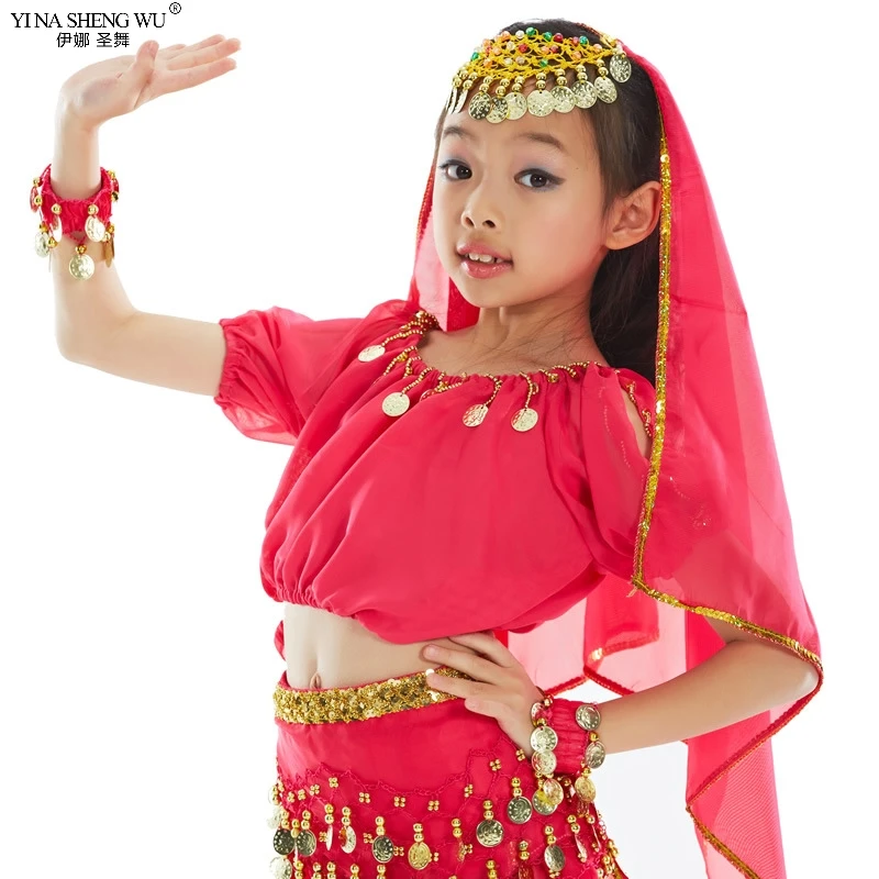 

Kids Belly Dance Costume Bollywood Oriental Bellydance Dress Set Indian Egyptian Egypt Carnival Costume Girls Top Pants Clothing