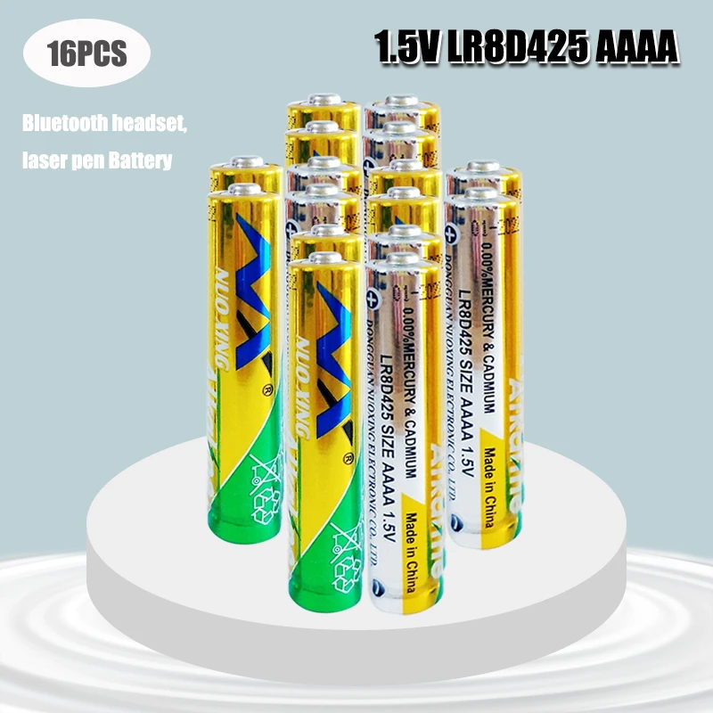 

Щелочные батарейки AAAA LR61 AM6, 16 шт., 1,5 в, E96, LR8D425, MN2500, MX2500, 4A, bluetooth-наушники, будильник, игрушки