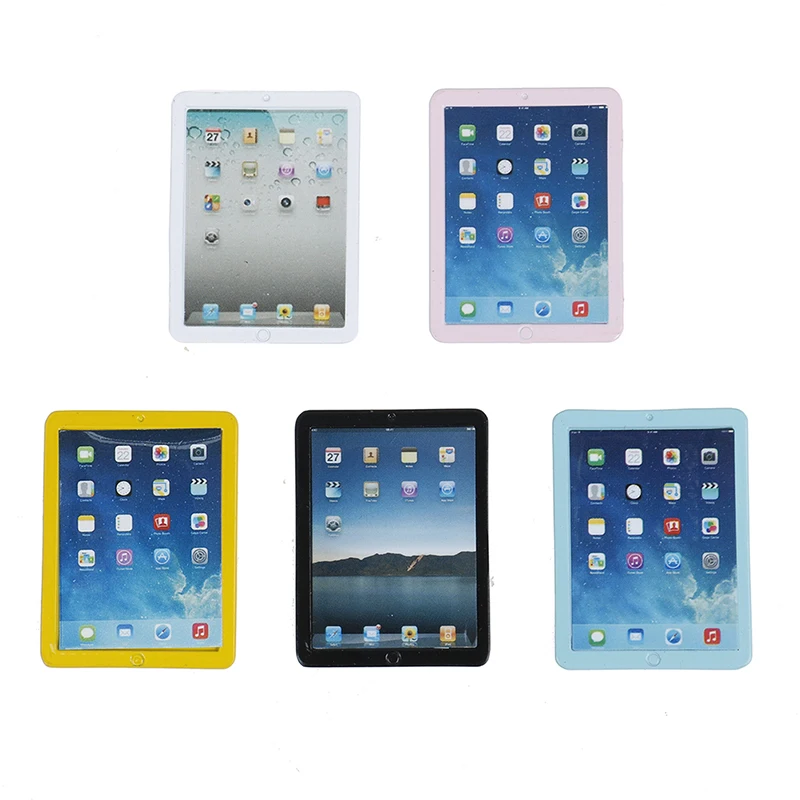 

1Pcs 1/12 Mini Dollhouse Miniature Accessories Metal Tablet Computer Model Simulation Tablet PC Toys 40mm*30mm