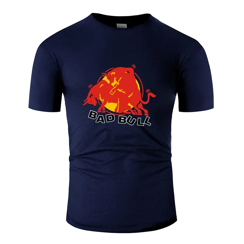 Забавный Bad Bull Мужская футболка круглый воротник для мужчин короткий рукав