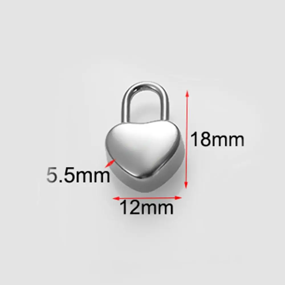 10 шт./лот новые модные подвески с замком в виде сердца из нержавеющей стали