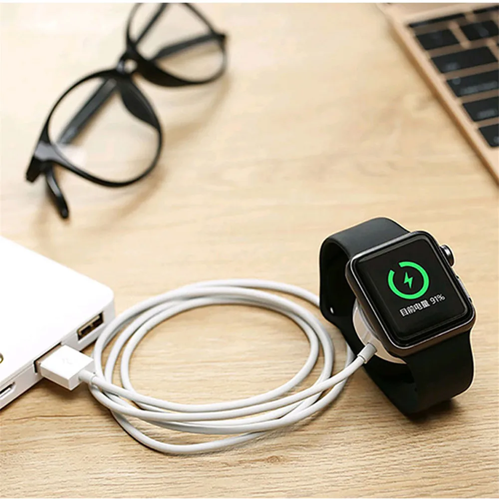 QI Беспроводное зарядное устройство для Apple Watch магнитное Iwatch 1 2 3 4 Cargador с usb кабелем м быстрозарядная