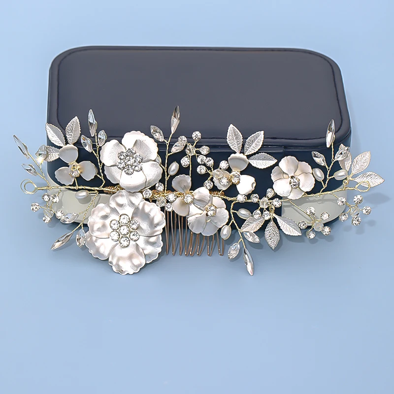 1 шт. золотые аксессуары для волос Элегантные Кристаллы Стразы Свадебная