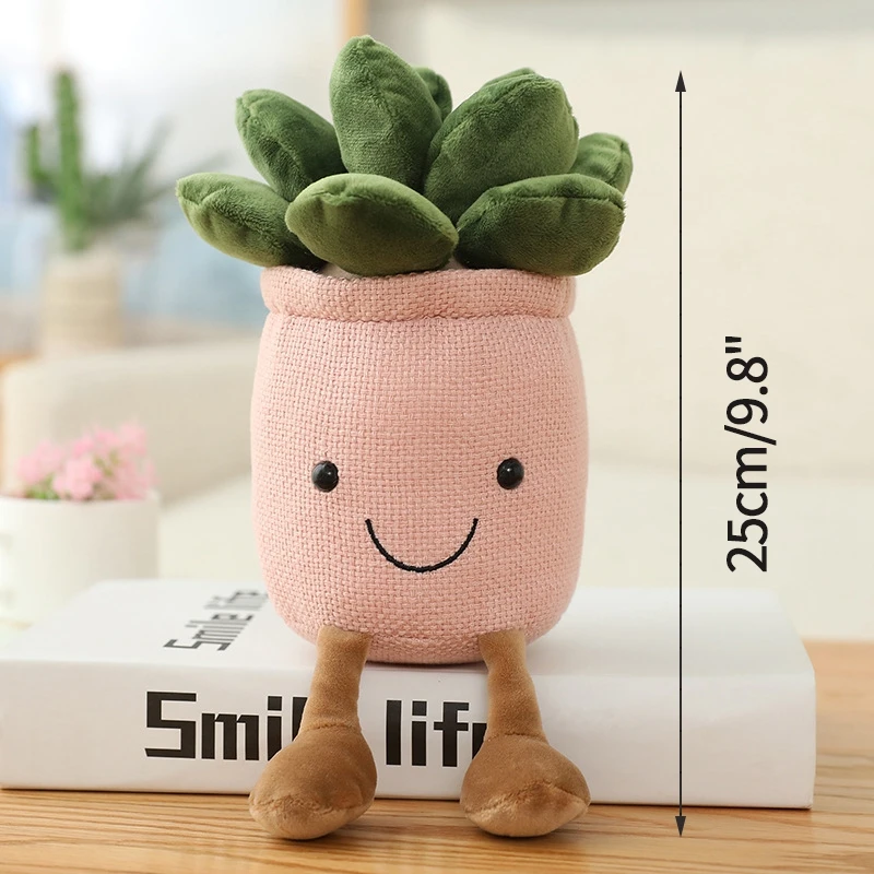 

Succulent Plants Plush Stuffed Toys Creative Potted Flowers Pillow Lifelike Doll Kids Gift Plush Doll Soft Bookshelf Decor