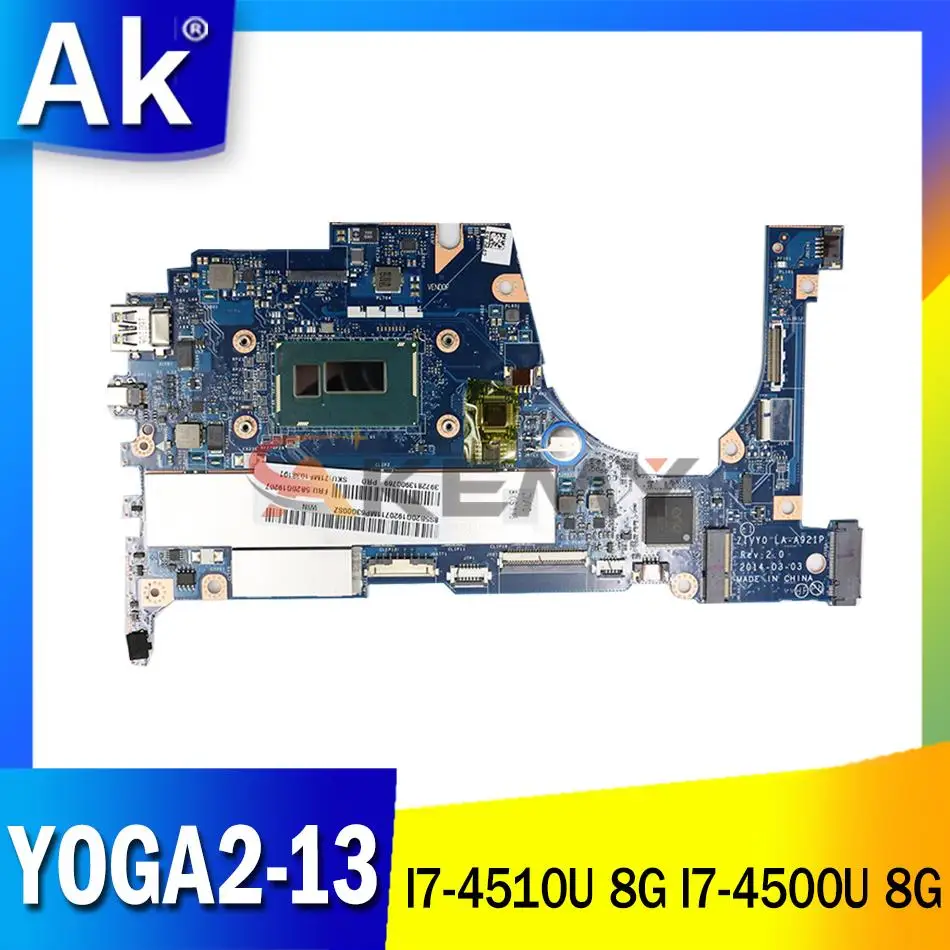 

Applicable to YOGA2-13 Notebook Motherboard I7-4510U 8G I7-4500U 8G Number LA-A921P FRU 90005926