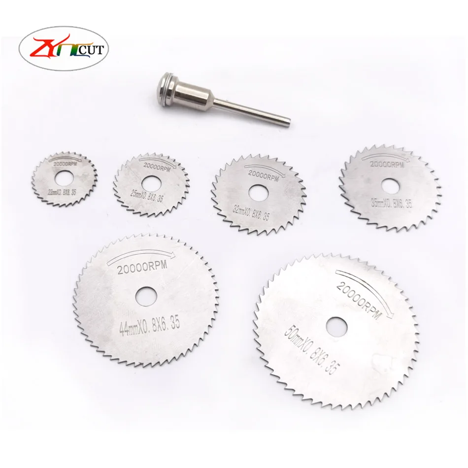 6Pcs set 22 25 32 35 44 50 60mm High speed steel hacksaw milling cutter suit,HSS Thin circular saw blade for Copper aluminum
