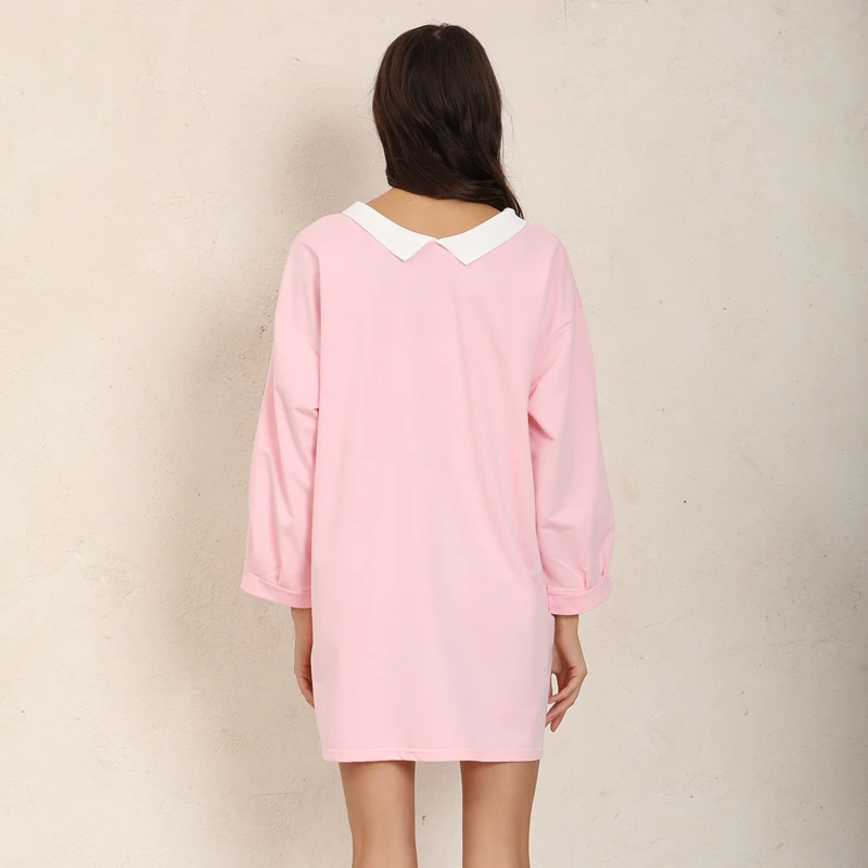 Платье-рубашка женское хлопковое с принтом банан и медведь | Женская одежда