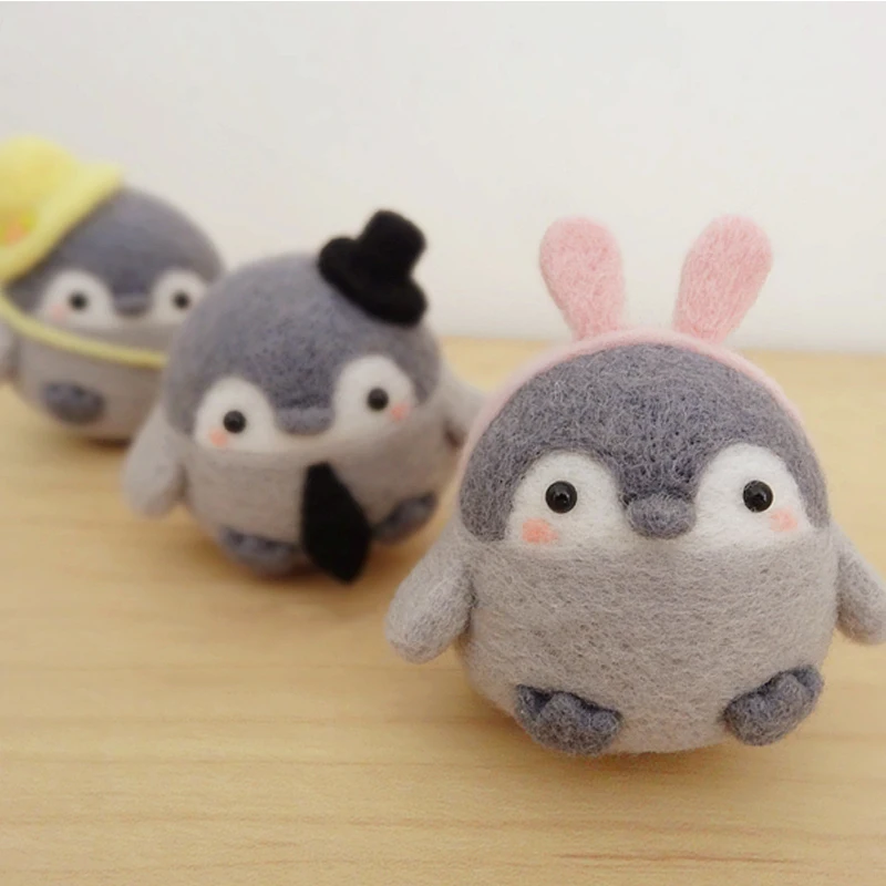 Мультяшный Пингвин кролик ручной работы валяние необработанный творческий