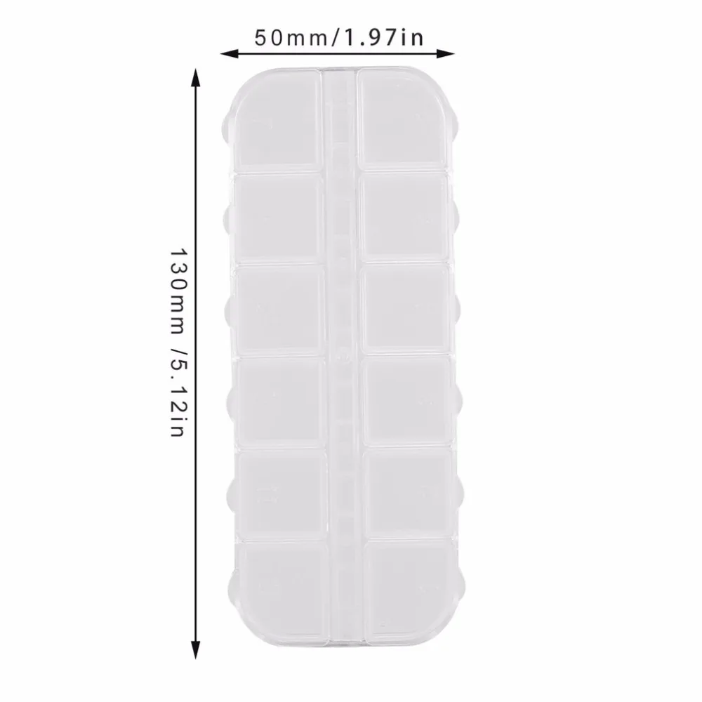 12 Отсек пустой пластиковый чехол Стразы Dired цветок Дизайн ногтей продукт серьги