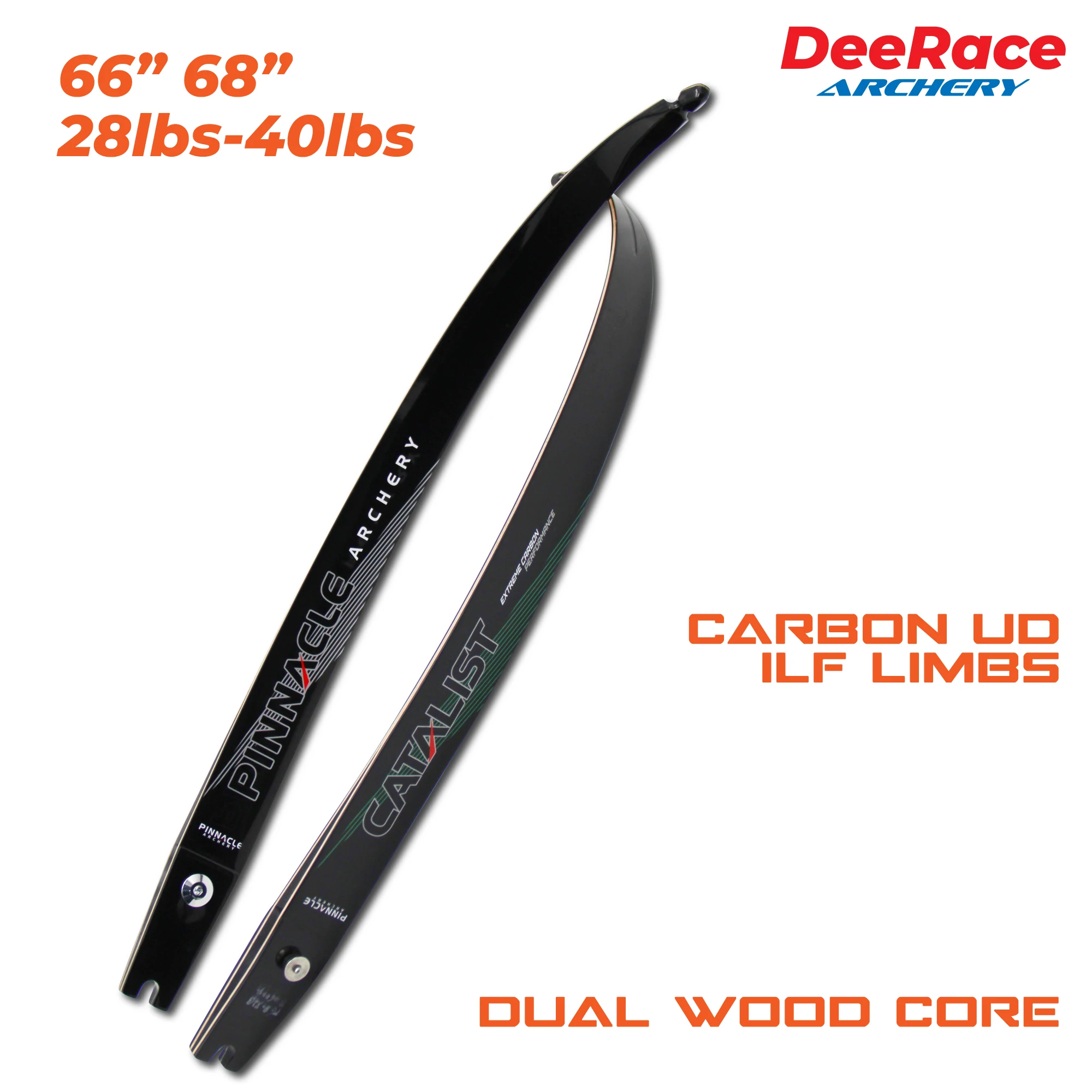 

ã€Hyper Carbon Performanceã€‘Target Recurve Bow ILF Limbs 68" 34lbs Dual Wood Core Carbon UD Olympic Bow Limbs Catalist