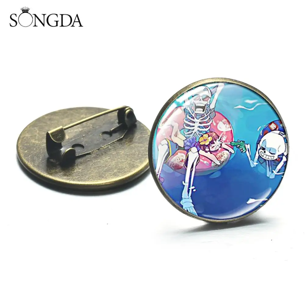 Аниме игра Undertale круглые Броши Санс Папирус фриск мультфильм Забавный узор