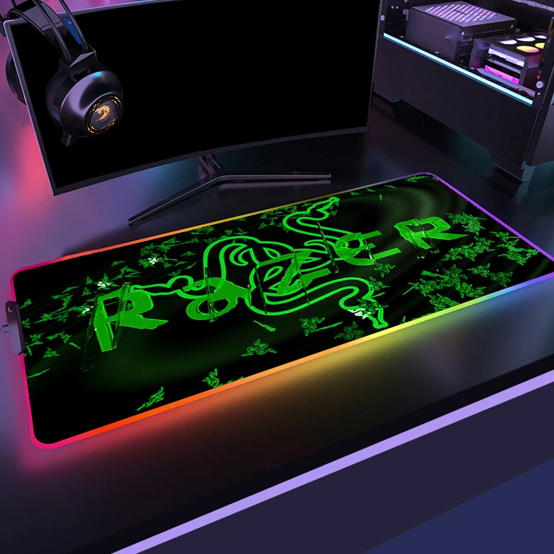 

Gaming Mouse Pad RGB Razer Computer Mousepad XXL Large Mouse Pad Gamer LED Mouse Carpet Mause Pad PC Desk Play Mats with Backlit