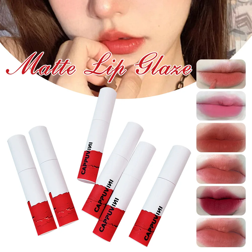

6 Colors Matte Lip Glaze High Pigment Long Lasting Lip Gloss Sexy Lip Makeup Matte Cosmetics For Party Birthday Date Wedding