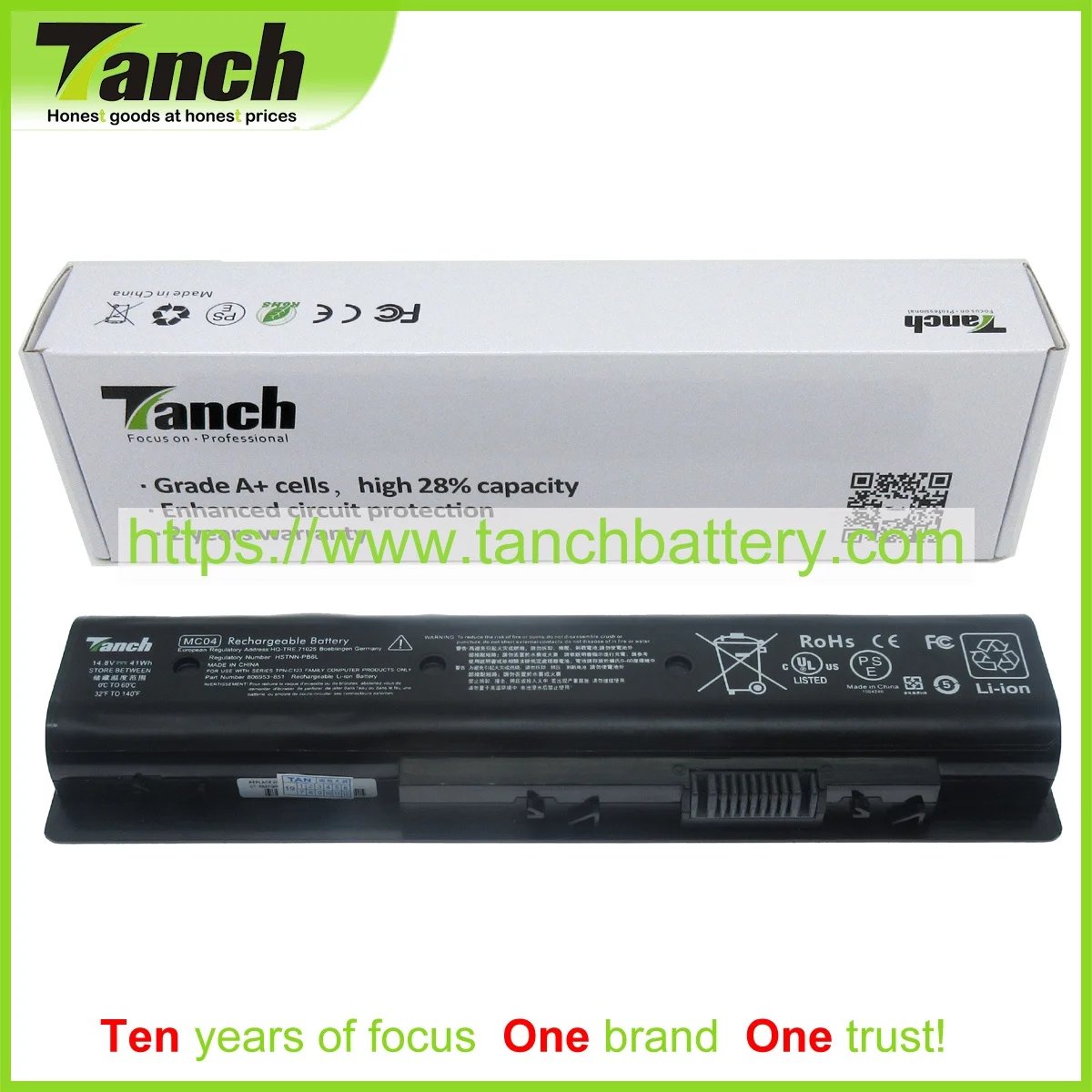 Аккумулятор Tanch для ноутбука HP MC06 806953-851 HSTNN-PB6L TPN-C123 15-AE103la 17-n107ng 17-n000 17-r000 14,8 V 4cell