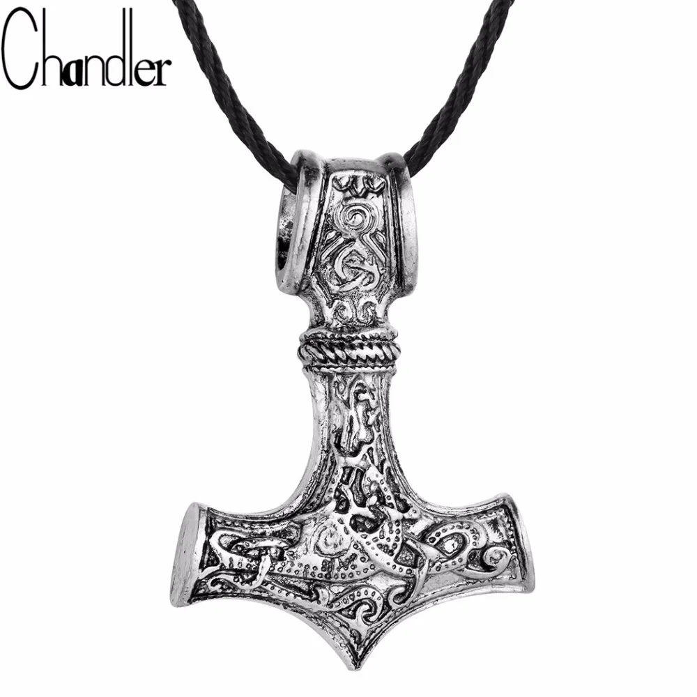 Ожерелье с кулоном Chandler изображением драгоценных камней викингов Тор молот