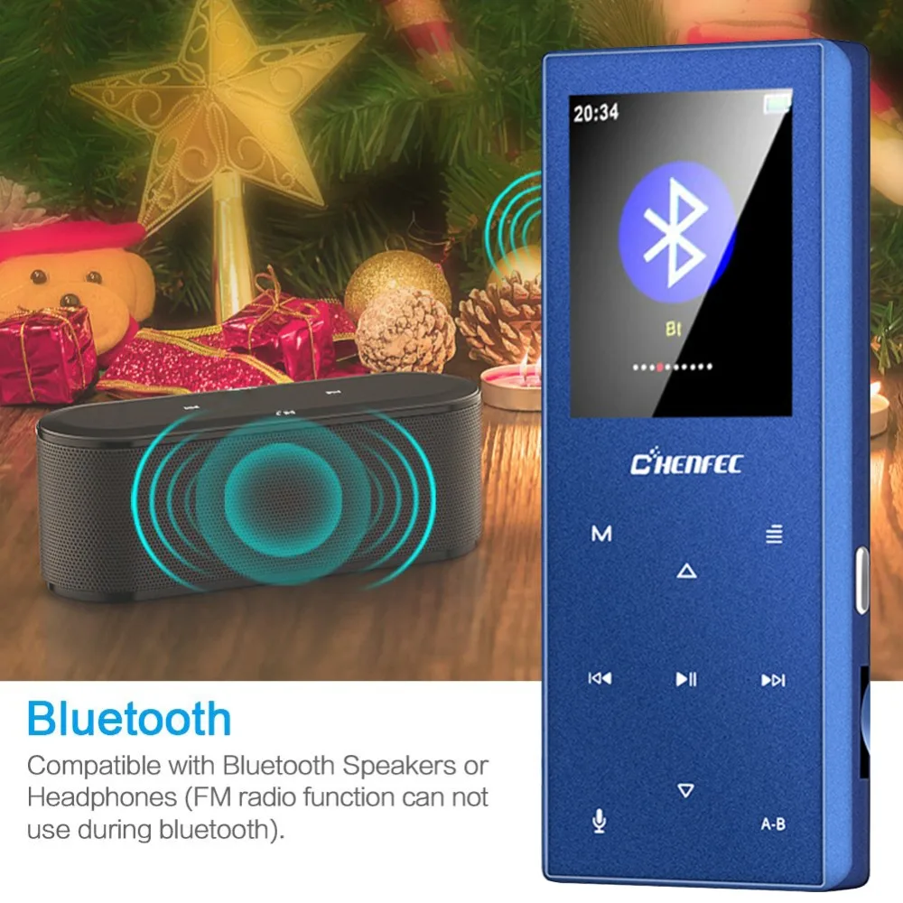 Mp3-плеер с Bluetooth, встроенный динамик, металлический музыкальный плеер без потерь с fm-радио, электронная книга для Walkman с поддержкой tf-карты до 128 ГБ