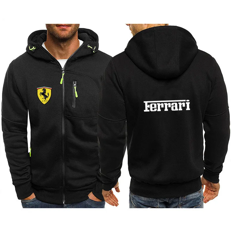 

Новинка 2021, мужские толстовки с логотипом гоночного автомобиля, кардиган на молнии в стиле пэчворк, свитшоты, облегающая спортивная одежда, ...