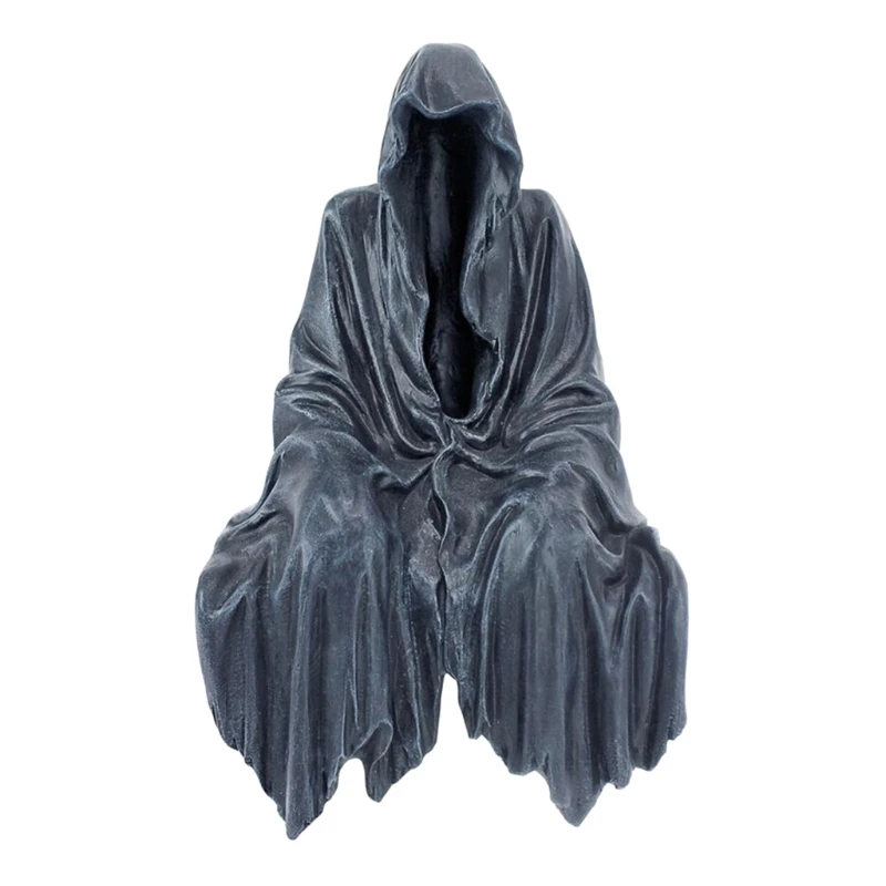 

Mysterious Man In Black Meditating Ornaments Resin Statue Desktop Ornaments