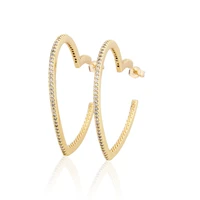 funmode gold big heart design cz pendant dangle earring for women jewelry gifts pendientes mujer moda 2020 fe170