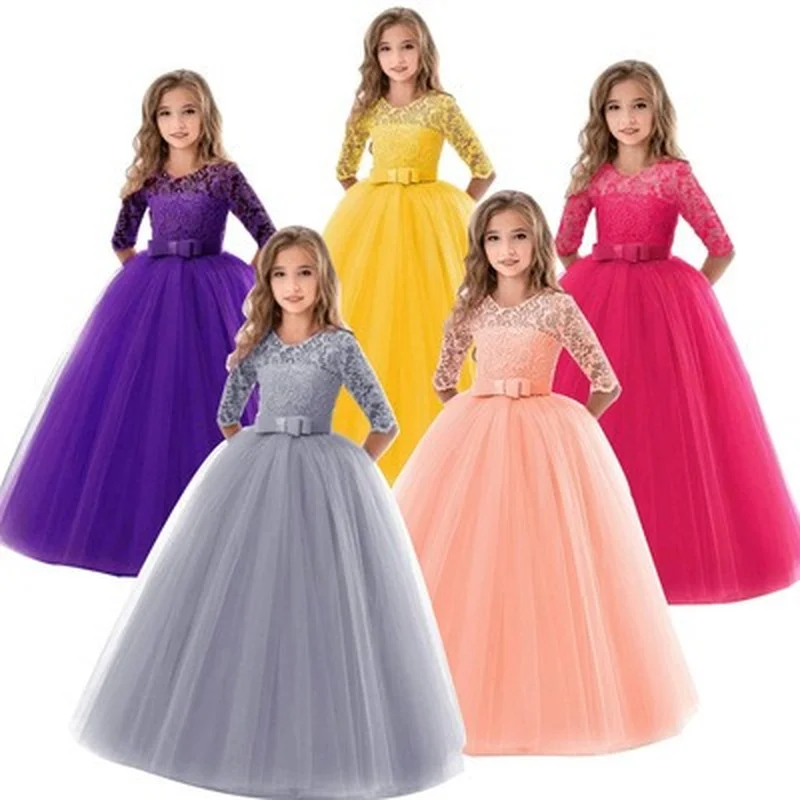 

Teenage Girl Princess Dress Girls Wedding Dress Kids Summer Party Ball Gown Kids Prom Clothing Host Performance Outfits