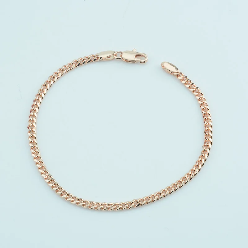 Браслеты FJ из плоских панцирных цепей для мужчин и женщин 3 мм 4 17 см 23 Цвет Розовое