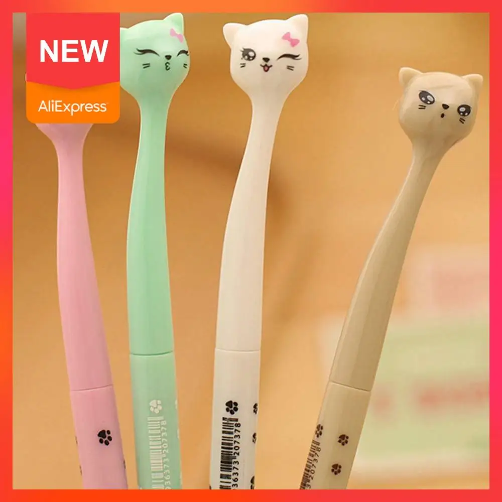 

Korean Stationery Cute Cats Gel Pen Students Use Full Color Pen Supplies Needle Black Writing Random Pens Fountain School Y3I1