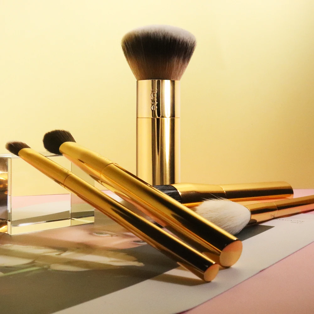 Роскошный золотой 5 шт. металлический набор кистей для макияжа Airbuki тональная