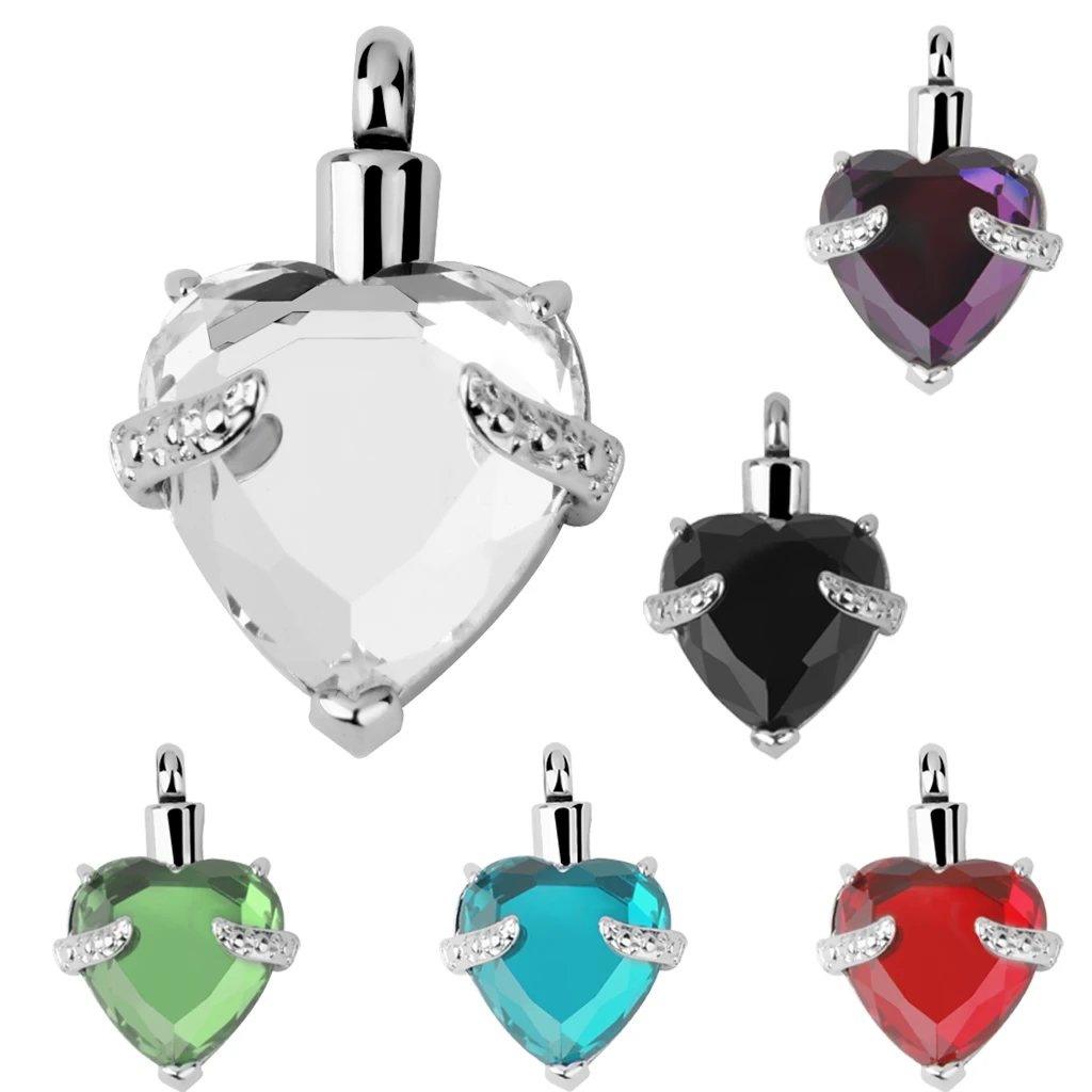 Сердце со стразами кремационные ювелирные изделия пепел урна кулон