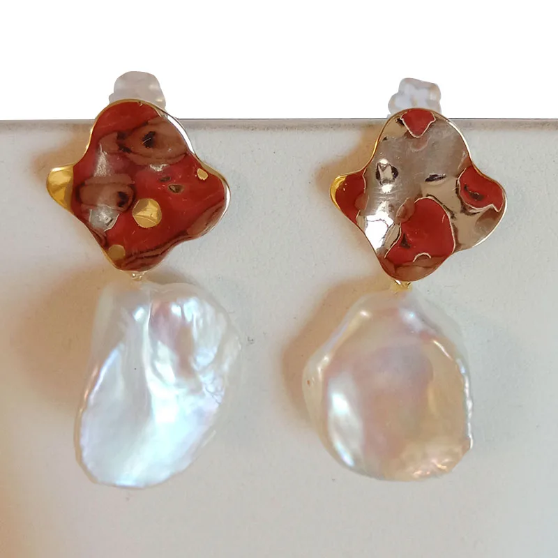 Высокое качество жемчужные серьги 100% природа Пресноводная жемчужина AAA большой