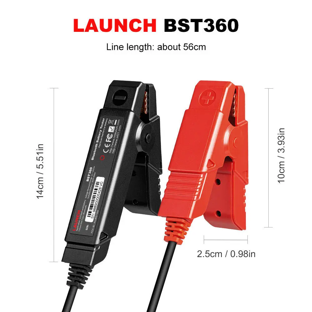 LAUNCH X431 BST360 автомобильный тестер батарей клип анализатор 12 В 2000CCA напряжение