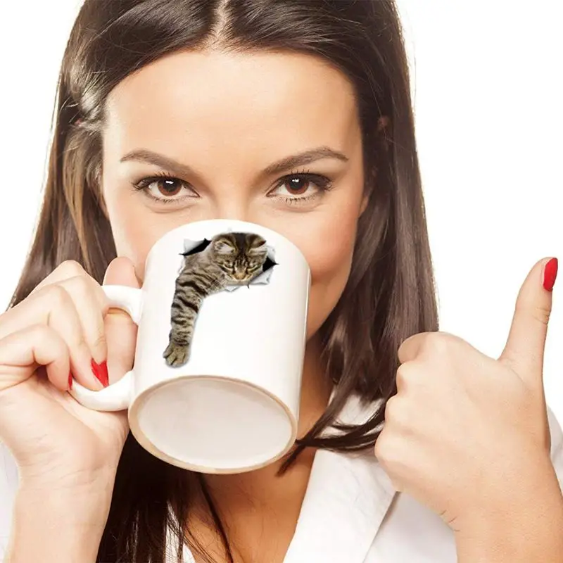 Милая кофейная кружка с кошкой керамические чашки для завтрака 350 мл чашка воды